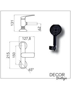 Grifo monomando de ducha. Modelo Malibú Gun Grey. 2
