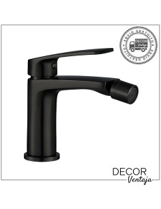 Grifo monomando para bidé. Modelo Malibú Negro mate.