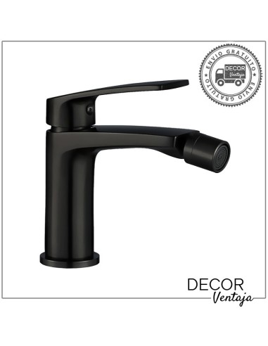 Grifo monomando para bidé. Modelo Malibú Negro mate.