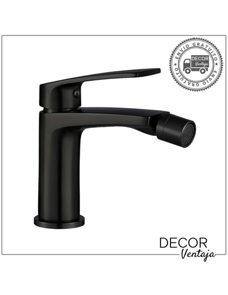 Grifo monomando para bidé. Modelo Malibú Negro mate.