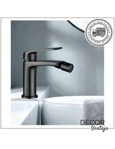Grifo monomando para bidé. Modelo Malibú Gun Grey. Ambiente bidé