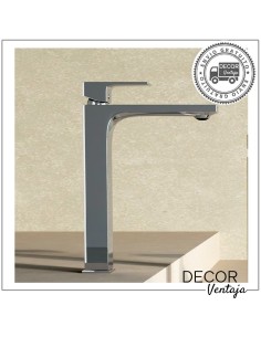 Grifo alto monomando cromo para lavabo sobre encimera. Modelo New Twist Cromo 2