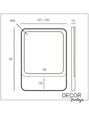 Espejo Cuadrado modelo Aixa LED con repisa