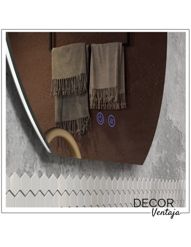 Espejo de baño semicircular mod. Arrayanes LED. Detalle