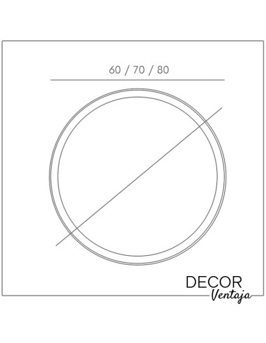 Espejo de baño circular mod. Alcaiceria LED. Medidas diámetro espejo