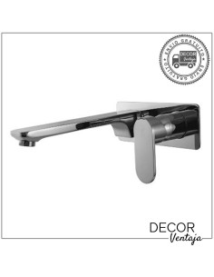 Grifo tubular cromado de lavabo para encastrar