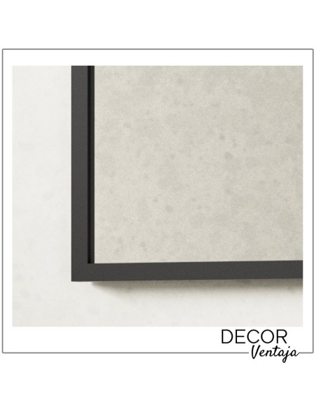 Espejo de baño cuadrado/rectangular mod. Arenal. Detalle marco aluminio.