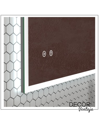 Espejo de baño rectangular mod. Bib Rambla LED. Detalle espejo led