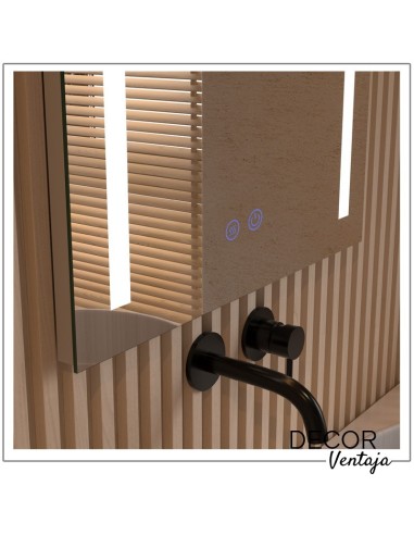 Espejo de baño cuadrado/rectangular mod. Sacromonte LED. Detalle doble led