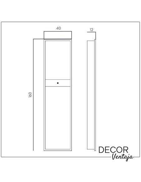 Espejo hogar camerino 2 puertas con espejo interior mod. Alhambra LED. cotas y medidas