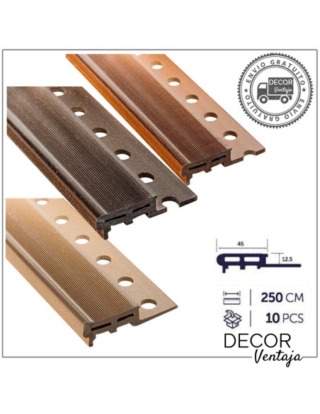 Peldaño rústico 12,5x45 mm.