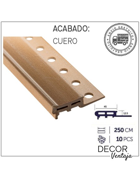 Peldaño rústico 12,5x45 mm. Cuero