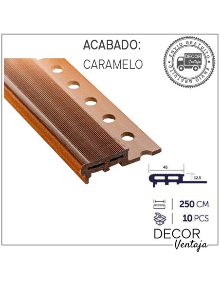 Peldaño rústico 12,5x45 mm. Caramelo