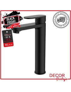 Grifo monomando lavabo alto Tubular negro OFERTA