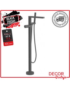 Grifo bañera exenta Twist negro cuadrado a suelo OFERTA