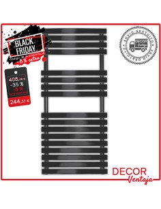 Radiador toallero hidraulico Carmen/Pukita negro 17 lamas 1106x500 (ZETA de CICSA) OFERTA