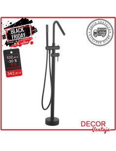 Grifo bañera exenta Cilindric negro redondo a suelo OFERTA