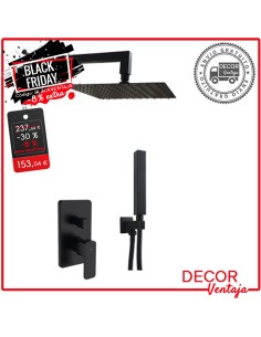 Conjunto ducha encastre 6pzs a pared Square negro OFERTA