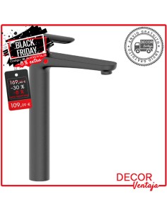 Grifo monomando lavabo alto Alsacia negro OFERTA