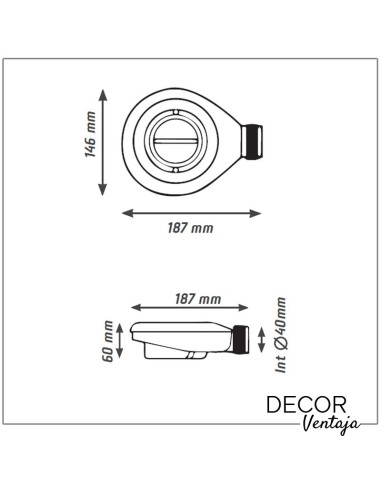Plato de ducha de resina modelo Playa. Cotas y medidas de la valvula
