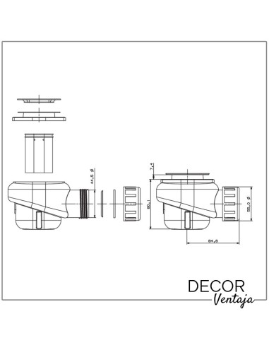 Plato de ducha de resina modelo Valle. Desagüe