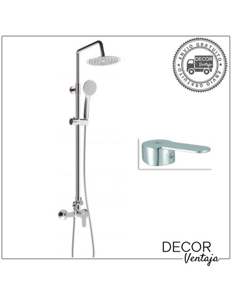 Barra de ducha cromada con rociador de 25 cm modelo Baleares.