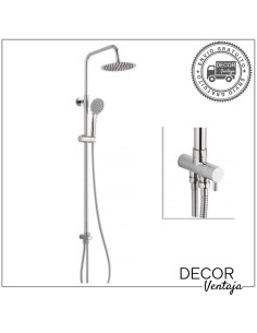 Barra de ducha cromada con rociador de 25 cm modelo Universal.