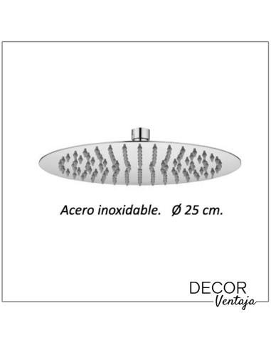 Columna de bañera cromo modelo Tubular. Detalle rociador redondo