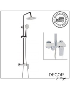 Columna para bañera cromo con rociador redondo de 25 cm. de diámetro. Modelo Square