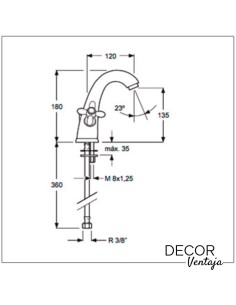 Grifo clásico monoblock de lavabo cromado. Modelo Época 2