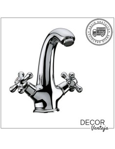 Grifo clásico monoblock de lavabo cromado. Modelo Época
