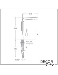Grifo monomando de fregadero para osmosis cromo. Modelo Harmony. 2