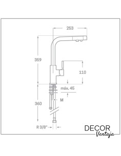Grifo monomando de fregadero para osmosis negro. Modelo Harmony. 2