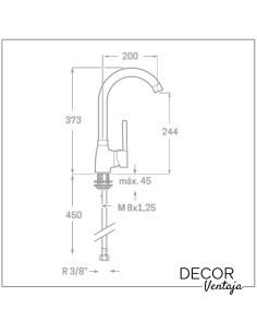 Grifo monomando de fregadero para osmosis cromo. Modelo Control Total. 2