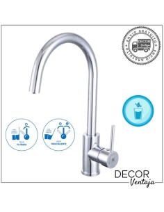 Grifo monomando de fregadero para osmosis cromo. Modelo Control Total.
