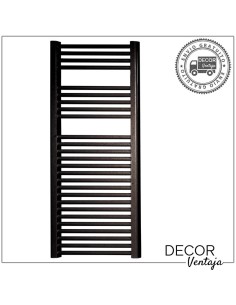 Radiador toallero hidráulico de 26 tubos en color negro.