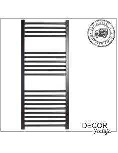Radiador toallero hidráulico de 19 tubos en color negro.