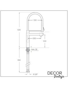Grifo monomando de fregadero cromo. Modelo Super Curve Negro. 2