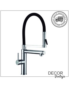 Grifo monomando de fregadero cromo. Modelo Super Curve Negro.