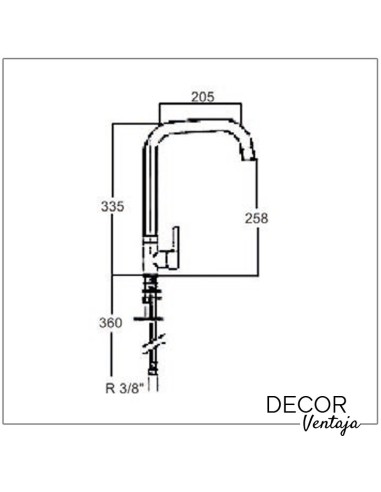 Grifo monomando de fregadero blanco. Modelo Momo Blanco. Cotas