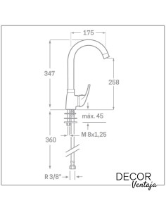 Grifo monomando de fregadero blanco. Modelo Murcia Blanco. 2