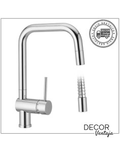 Grifo monomando de fregadero cromo extraíble. Modelo Vera.