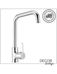 Grifo monomando de fregadero cromo. Modelo Momo tubo recto.