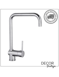 Grifo monomando de fregadero cromo. Modelo Vera tubo recto.