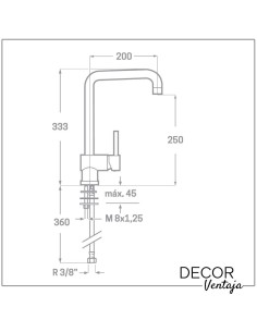 Grifo monomando para fregadero cromo. Grifo mod. Barros tubo recto 2