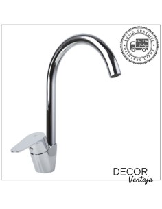 Grifo monomando de fregadero cromo. Modelo Baleares Cisne.