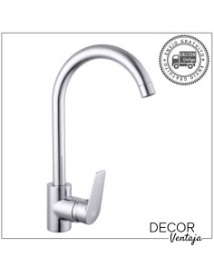 Grifo monomando de fregadero cromo. Modelo Tenerife Cisne.