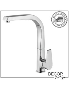 Grifo monomando de fregadero cromo. Modelo Rioja Cisne.