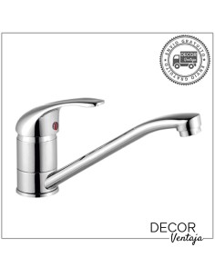 Grifo monomando de fregadero cromo. Modelo Murcia caño tubo.