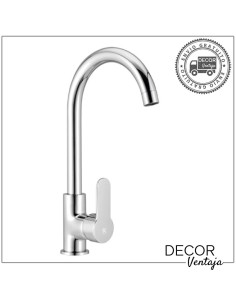 Grifo monomando de fregadero cromo. Modelo Baleares Cisne.